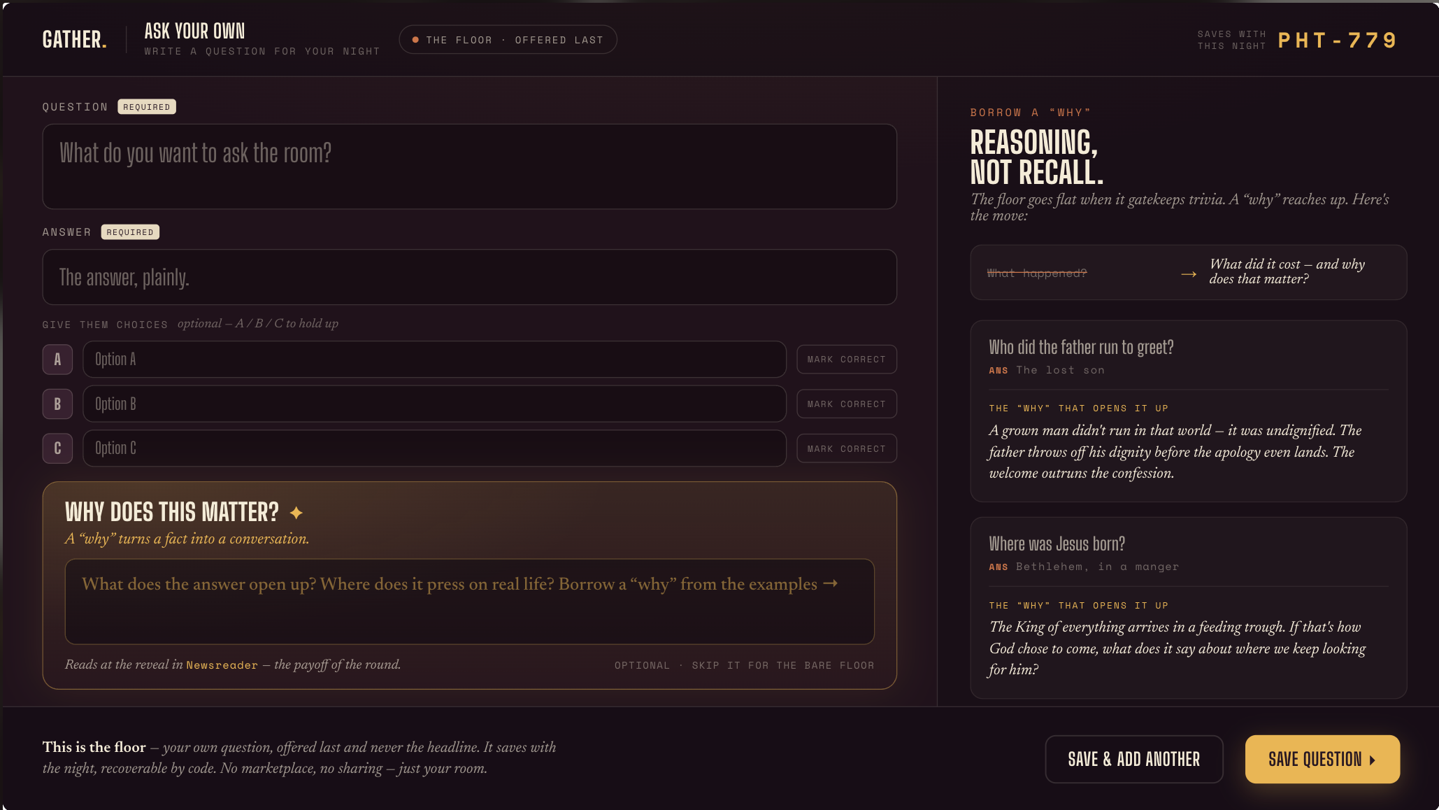 Ask Your Own on screen